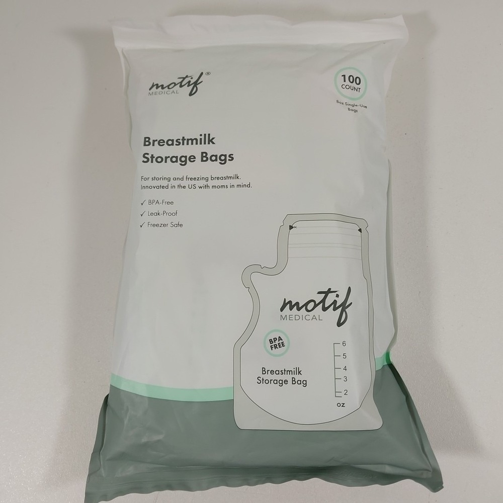 Motif Medical Breast Milk Storage Bags 8oz Single Use Bags 100 count BPA-Free